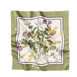 Flora Danica silketørklæde 90 x 90 cm