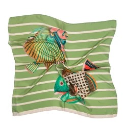 Silketørklæde med fisk